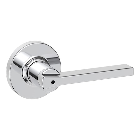 Kwikset Casey Lever with Round Rose Privacy Door Lock with 6AL Latch and RCS Strike Bright Chrome Finish 300CSLRDT-26