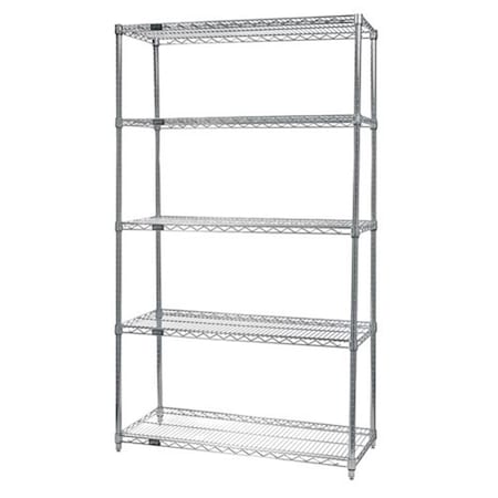 Betterbeds 5-Shelf, Stainless Steel Wire Shelving Unit - 21 x 24 x 74 in. BE1136922