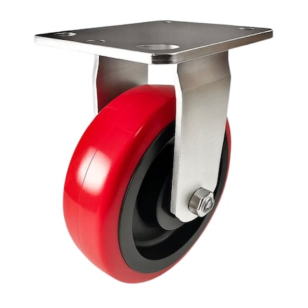 Hyw Products Heavy Duty Caster 6in Polyurethane on Plastic Wheel, Rigid 40-60R-A1-PU