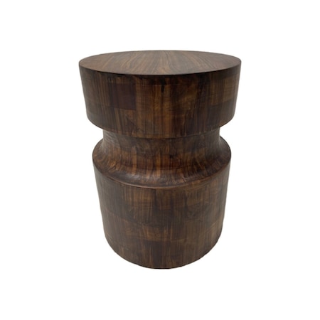 Homeroots 16" Brown Solid Wood Round End Table 517818