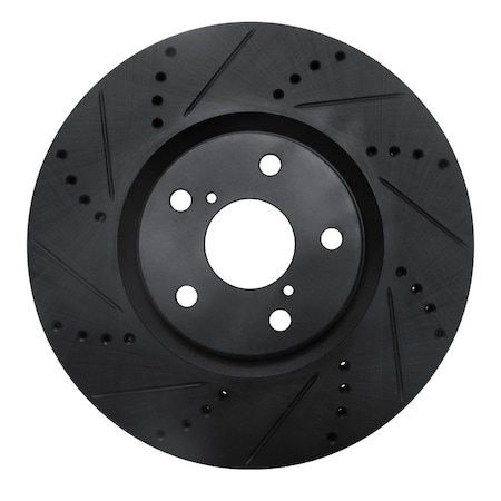 Dynamic Friction Co DFC Brake Rotor - Drilled and Slotted - Black 633-76063D