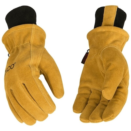 Hydroflector Driver Gloves, Men's, L, Keystone Thumb, Knit Wrist Cuff, Cowhide Leather, Gold 350HKP-L