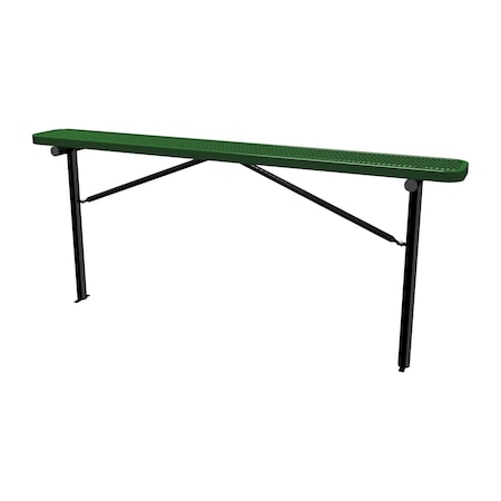 Leisure Craft Bench w/o Back, Ingroud Mount, 8ft, Blk/Grn B8XPIG-BLACK GREEN