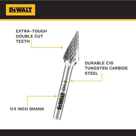 Dewalt SINGLE CARBIDE BURR SIZE SM-5 DXCBTJSM5