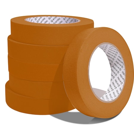 Enday Masking Tape, 1" x 60 Yards, Brown, 6PK 8143-6