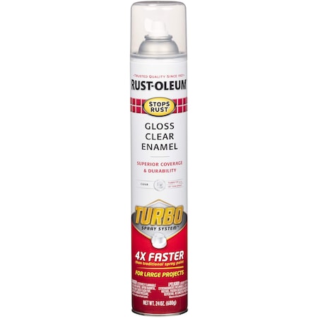 Rust-Oleum Rust Preventative Spray Paint, Clear, Gloss, Solvent, 24 oz 353345
