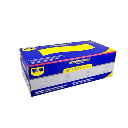 Wd-40 Multipurpose Microfiber Towel with Scrub Corner - Blue Color, 24PK L40126