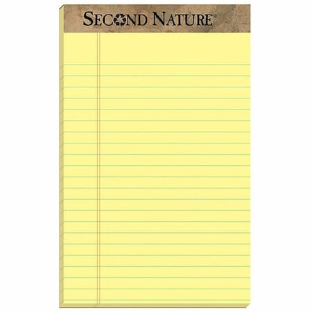 Tops 74840 Second Nature Recycled Pad Jr. Legal 5 x 8 Canary 12 50-Sheet Pads/pk 74840