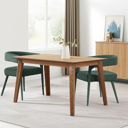 Homeroots Set of Two Green Upholstered Linen Open Back Dining Side Chairs 558312