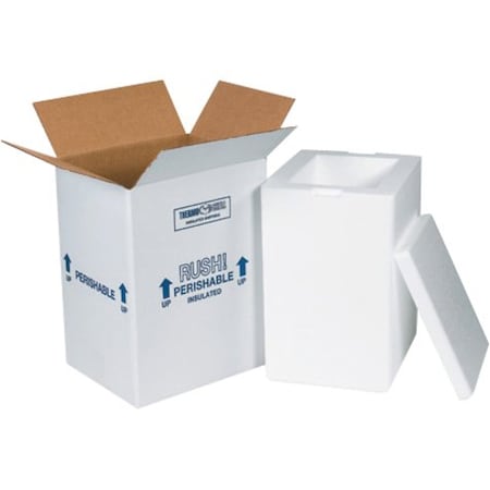 Partners Brand Insulated Shipping Kits, 8" x 6" x 12", White, 1/Case 212C