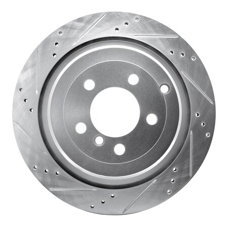 Dynamic Friction Co DFC Brake Rotor - Drilled and Slotted - Silver 631-11016L