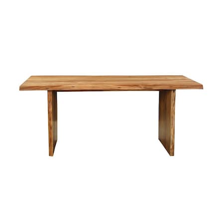 Homeroots 72" Natural Solid Wood Live Edge Sled Base Dining Table 635856
