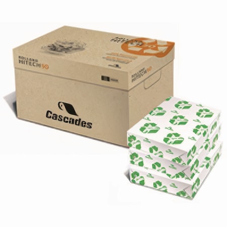 Cascades Pro Enviro100 Copy Paper, 92 Bright, 20 lb Bond Weight, 8.5 x 14, White, 5000PK 5103C