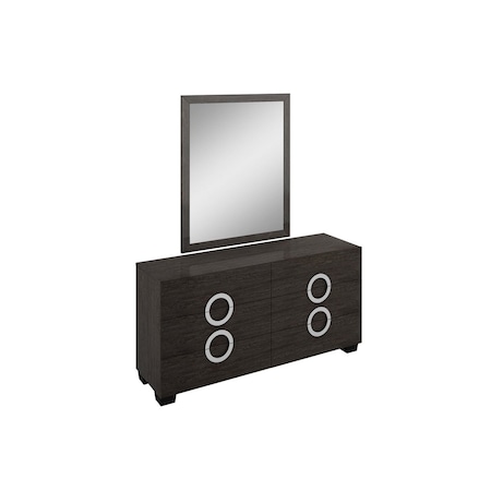 Homeroots 31" Refined Grey High Gloss Dresser 329649