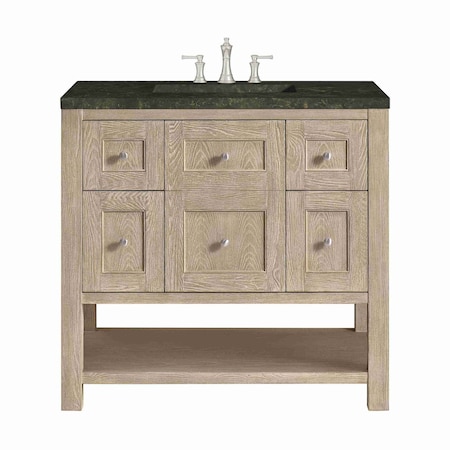 James Martin Vanities Breckenridge 36" Single Vanity, Whitewashed Oak, w/ 3 CM Phantome Eclos Top 330-V36-WWO-3PHT