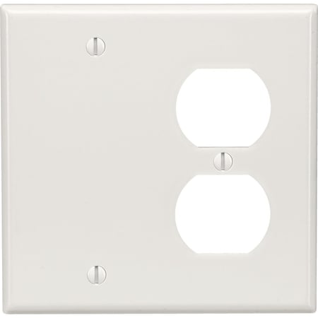 Leviton 2-Gang Thermoset Plastic Blank/Duplex Receptacle Wall Plate White 002-88008-000