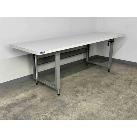 Stackbin Hand Crank Workbenches, 96"W, Adj.H, 1000lb P9636-4000-BL