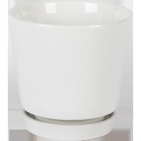 Border Concepts 6 in. D Ceramic Flair Saucer Planter White 533342