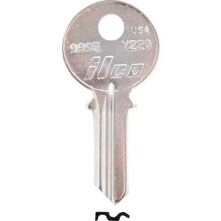 Ilco Yale Nickel Plated House Key Y220 / 999B, 10PK IAL4200306B