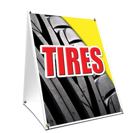 Signmission Tires, 24 Inch x 18 Inch A-frame Yard Sign, Plastic Sign SBC-1824-Tires