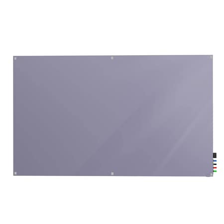 Ghent Harmony Glassboard w/ Standoffs, Magnetic, Square Corners, 4'H x 6'W, Grape HMYSM46GP