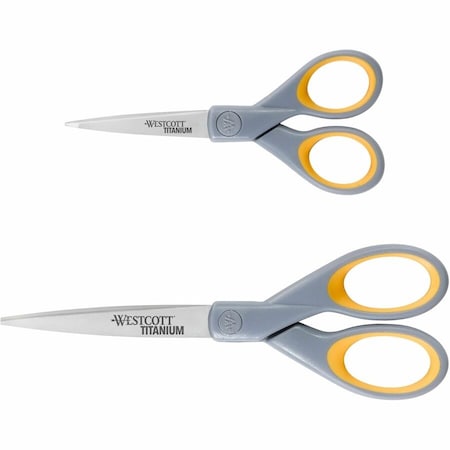 Acme United Westcott Titanium Bonded Scissors Set, 5"L and 7"L Straight, 2/Pack 13824