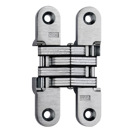 Soss 3/4in x 3-3/4in Medium Duty Invisible Hinge for 1-1/8in Doors Satin Stainless Steel Finish 212SSUS32D