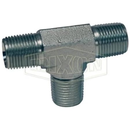 Dixon Hydraulic Tee, 3/4-14 Nominal, Male NPTF, Carbon Steel, Domestic 5600-12