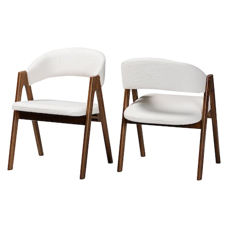 Baxton Studio Virden Boucle Upholstered Dining Chair Set of 2 261-2PC-14252-ZORO