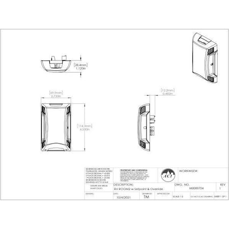 Aci 2pc Rm Sensor Humidity w/SP/OR A/RH2-CP-R2SO-A01-G5