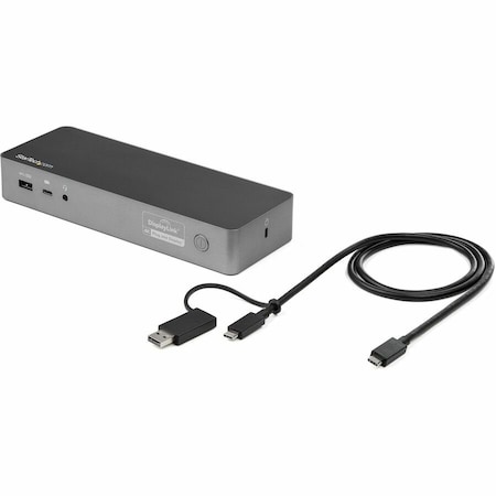 Startech.Com Universal Laptop Docking Station, Hybrid USB-C & USB-A Dock, Dual 4K DP & HDMI, 60W PD, Mac / DK30C2DPPD