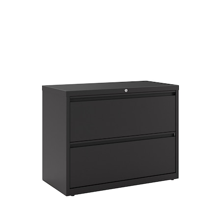 Hirsh 36" W 2 Drawer File Cabinet, Black, Letter 17451
