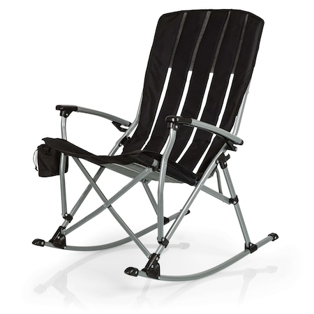 Picnic Time Family Of Brands Outdoor Rocking Camp Chair, Black 805-01-175-000-0