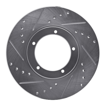 Dynamic Friction Co DFC Brake Rotor - Drilled and Slotted - Silver 631-02001L