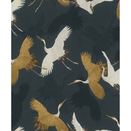 Advantage Kusama Dark Blue Crane Wallpaper 2980-560664