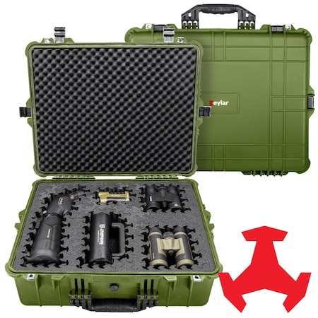 Eylar 24in X-Large Hard Case Equipped With Ragar Reconfigurable & Reusable XP Crosslinked Foam Insert SA00041-GRN-RG-XP