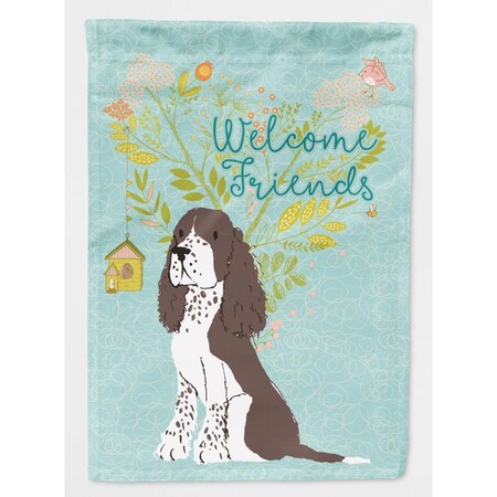 Carolines Treasures Welcome Friends Brown Springer Spaniel Flag - Canvas House Size BB7622CHF