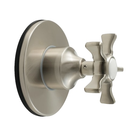 Kingston Brass Single-Handle Three-Way Diverter Valve with Round Trim Kit, Brushed Nickel KS3038NX