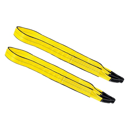 Mytee Products 2in x 16ft Web Sling Twisted Eye & Eye 2-Ply Tow Strap Lifting 6400# WLL Vertical, 2PK EERSL-216x2
