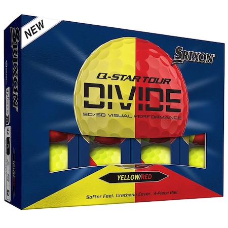 Srixon Q-Star Tour Divide Golf Balls - Yellow/Red, 6PK 110975