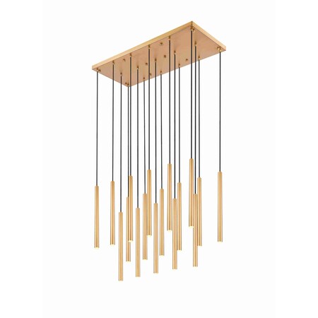 Forest 17 Light Linear Chandelier, Modern Gold, 42 In W
