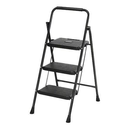 Wrightmaster 3-Step Lightweight Metal Step Stool, 8 ft. Reach, 500 lb. Load Capacity, Portable Step Tools ZOR-YX-3step