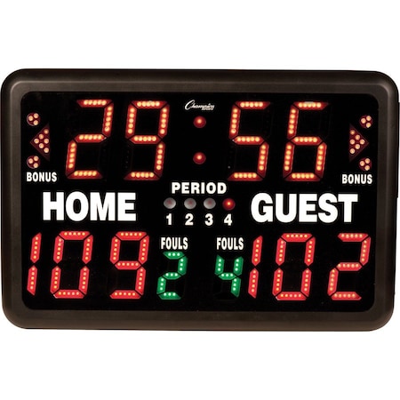 Champion Sports Scoreboard, 20lb., 24inLx16inHx10inD, Plstc T90