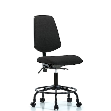 Blue Ridge Ergonomics Desk Chair Fab Desk Chair, Med, Bk, RT, Cast, Blk, No Arms, 21" to 26" Height, Fabric, Black BR-FDHCH-MB-RT-T1-A0-RC-F42