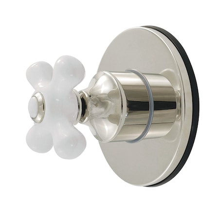 Kingston Brass Single-Handle Six-Way Diverter Valve with Round Trim Kit, Polished Nickel KS4036PX