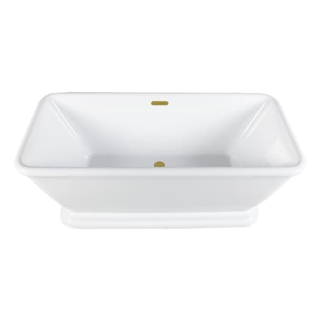 Kingston Brass 60-Inch Acrylic Oval Rectangular Double Ended Pedestal Tub with Drain, No Faucet Drillings VTSQ602824C427