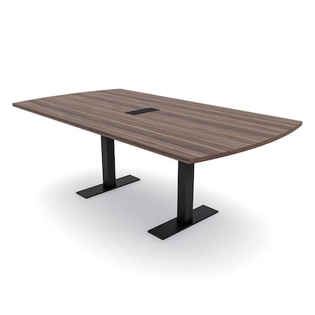 Skutchi Designs 6ft Arc Rectangle Conference Table With Power | Harmony Series | 6 Person Meeting Room Table HAR-AREC-48X72-T.BK-H3041-EBLK