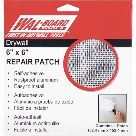 Wal-Board Tools Drywall Repair Patch, Drywall Patch, Wall Repair, 6" x 6", 10PK 054-063