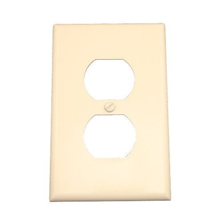 Leviton Receptacle Wallplate, Midway Size, Gang 1, Light Almond 80503-T