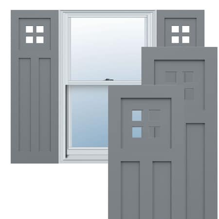 Ekena Millwork True Fit PVC San Antonio Mission Style Fixed Mount Shutters, Ocean Swell, 18W x 63H, PR TFP001ST18X063CH